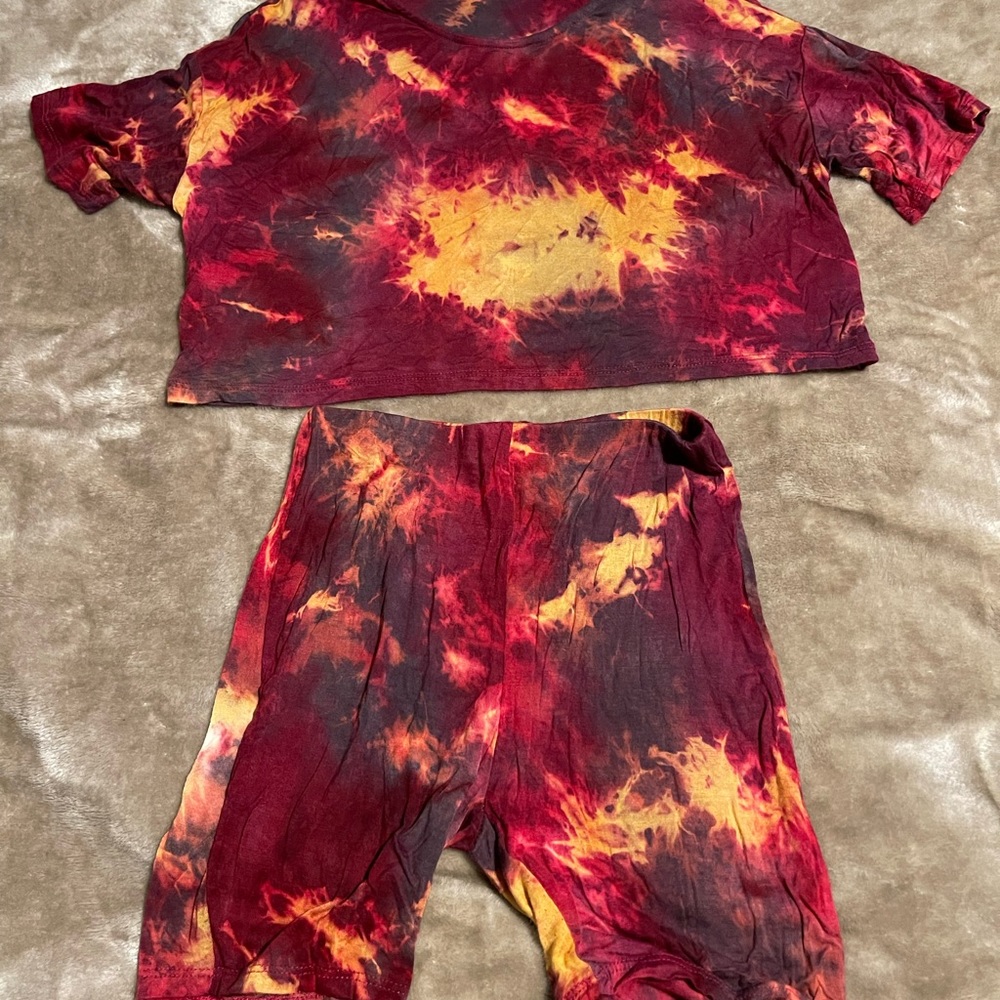 Fashion nova crop biker set